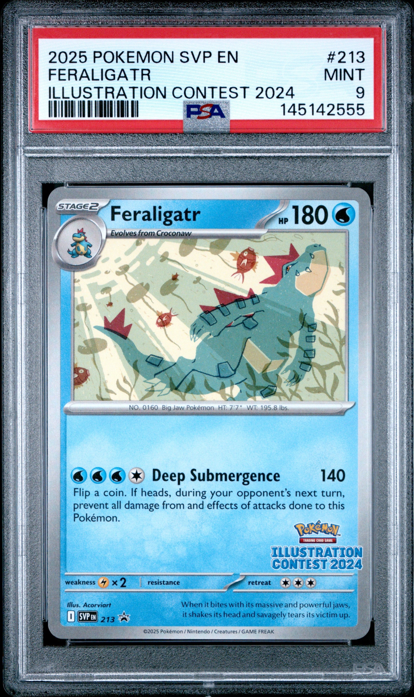 PSA 9 - Feraligatr SVP213 2024 Illustration Contest Promo - Pokemon