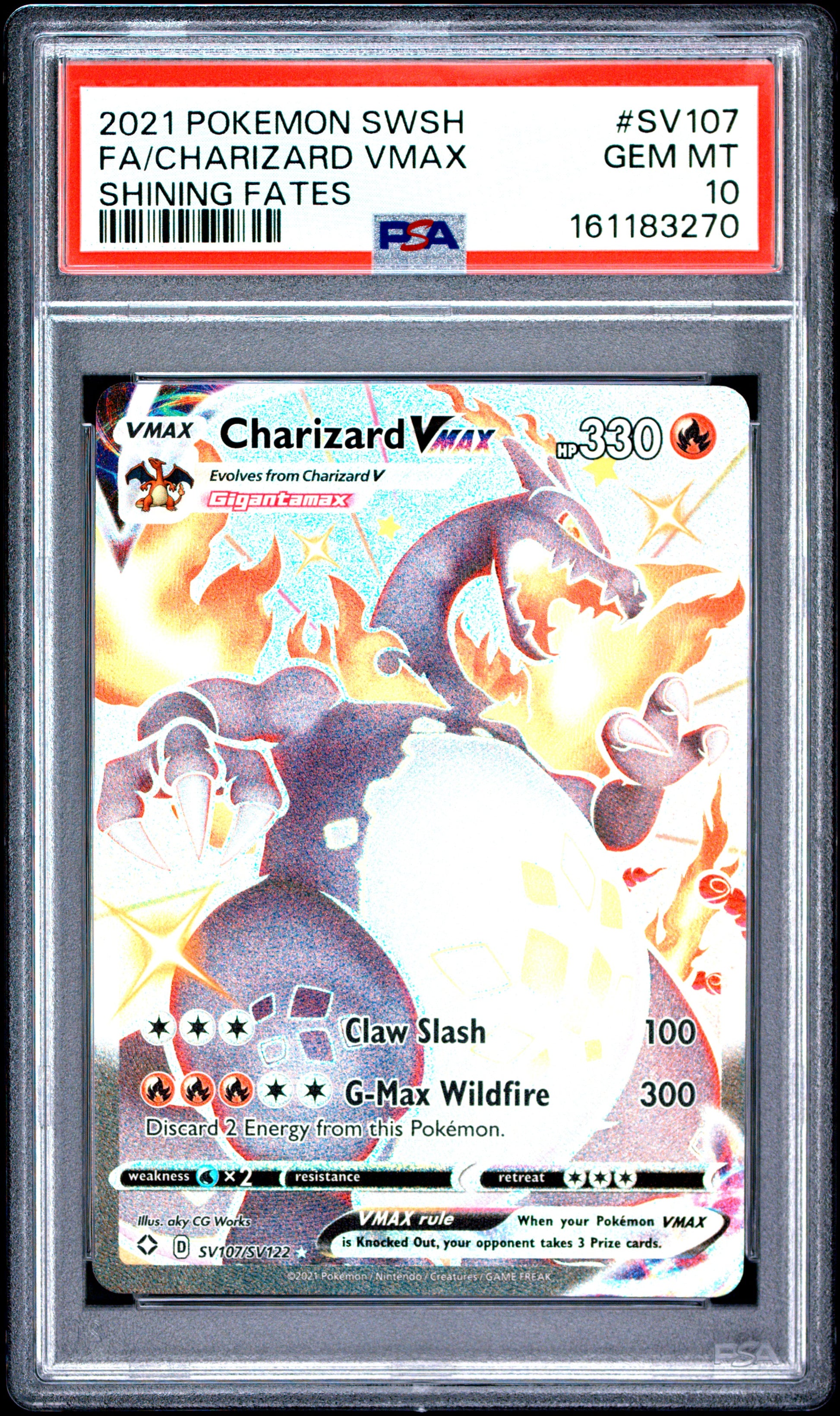 PSA 10 - Charizard VMAX SV107/072 SWSH Shining Fates x270 - Pokemon