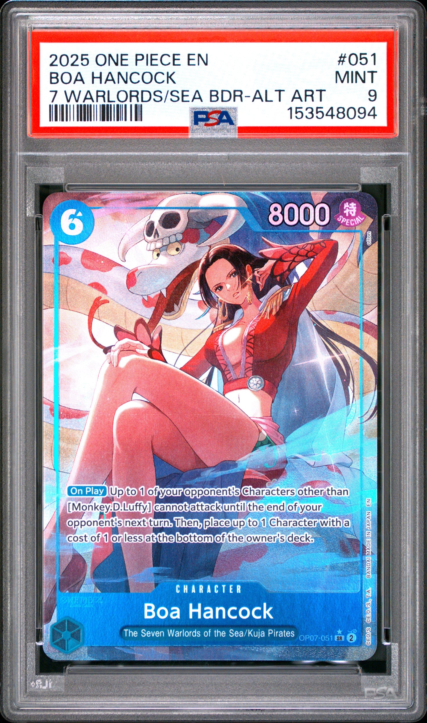 PSA 9 - Boa Hancock OP07-051 Alternate Art x094 - One Piece