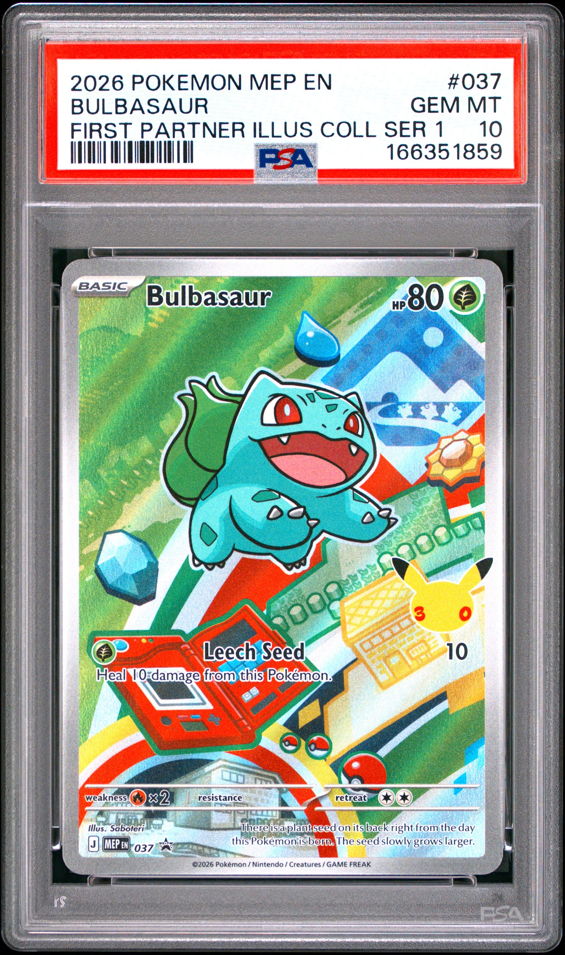 PSA 10 - Bulbasaur MEP037 First Partner Ilustration Coll. x859 - Pokemon