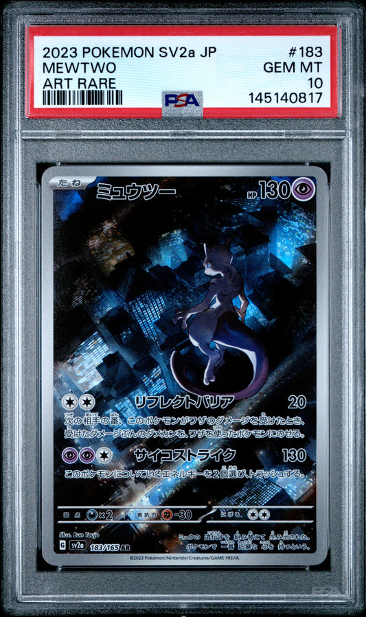 PSA 10 - Mewtwo 183/165 Art Rare SV2a Japanese 151 x817 - Pokemon