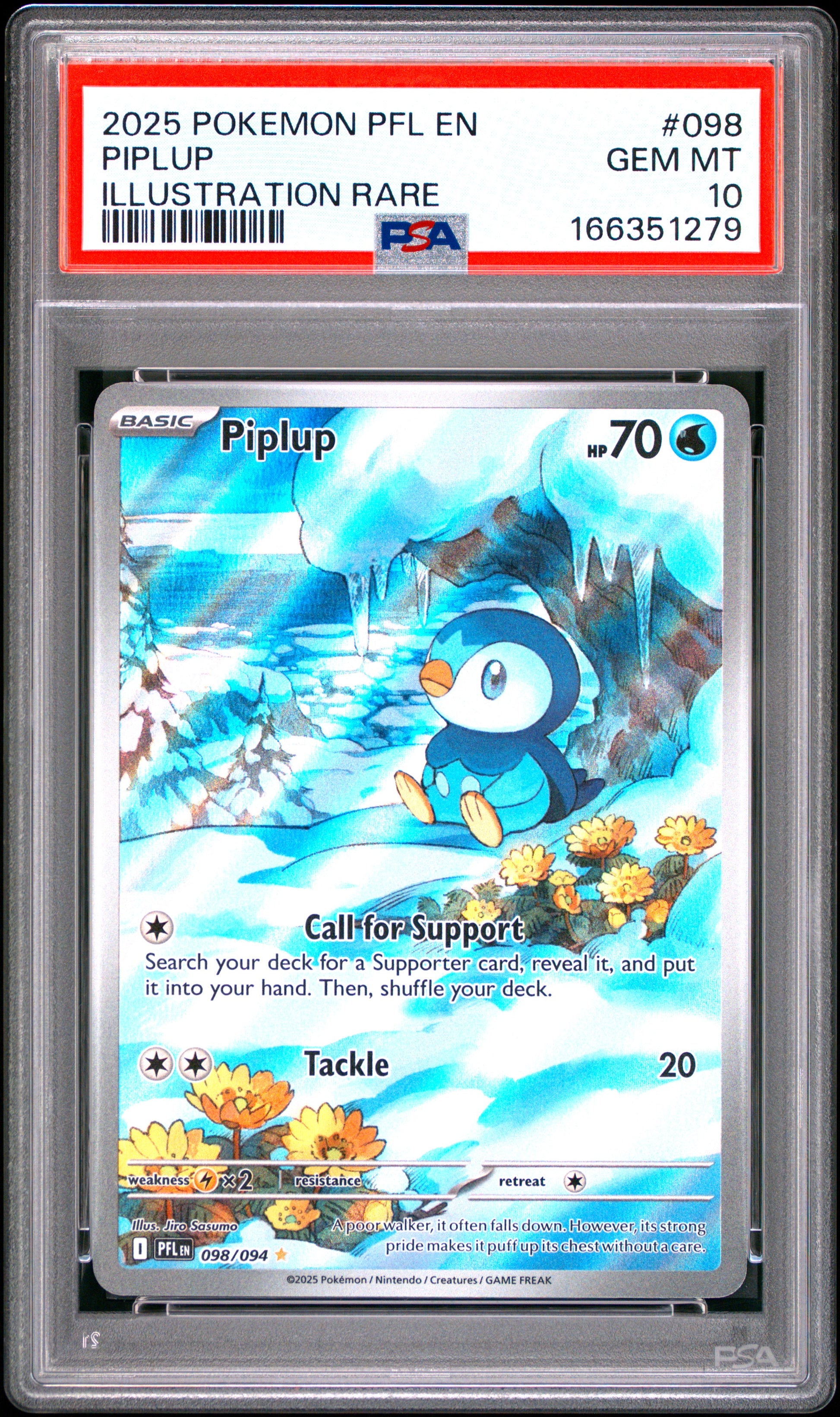 PSA 10 - Piplup 098/094 Illustration Rare ME Phantasmal Flames x279 - Pokemon