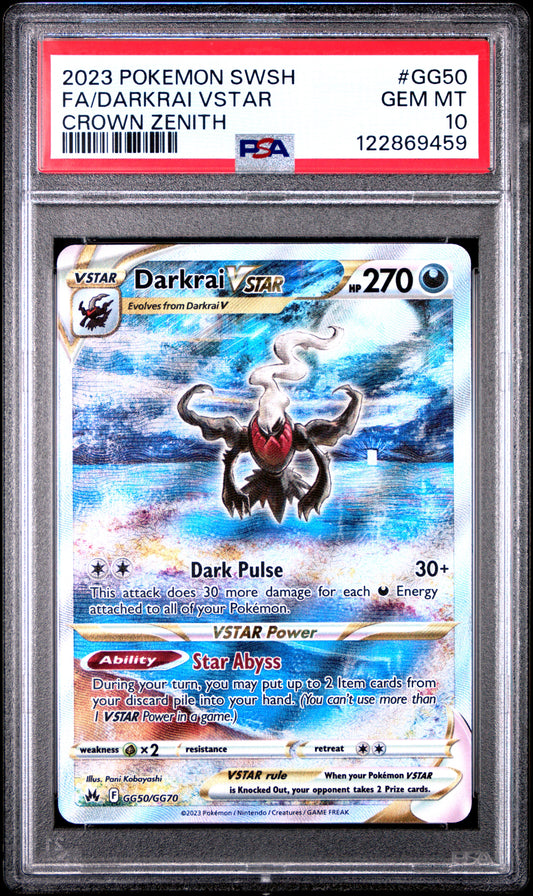 PSA 10 - Darkrai VSTAR GG50/GG70 SWSH Crown Zenith - Pokemon