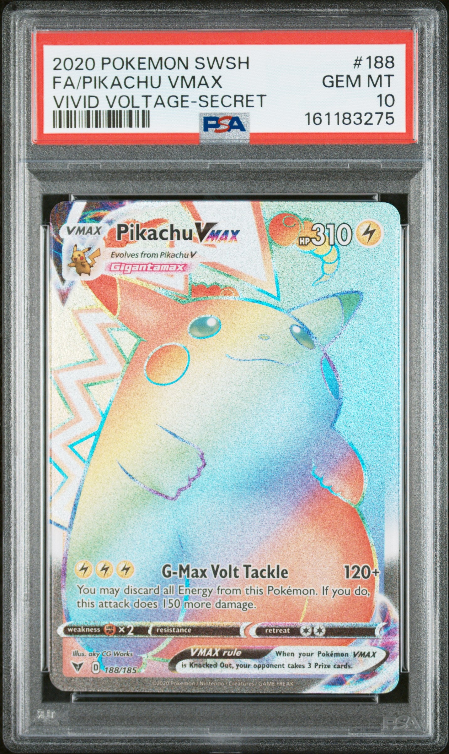 PSA 10 - Pikachu VMAX 188/185 SWSH Vivid Voltage x275 - Pokemon