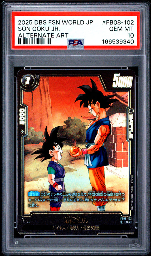 PSA 10 - Son Goku Jr. FB08-102 Alternate Art JPN Fusion World x340 - DBS