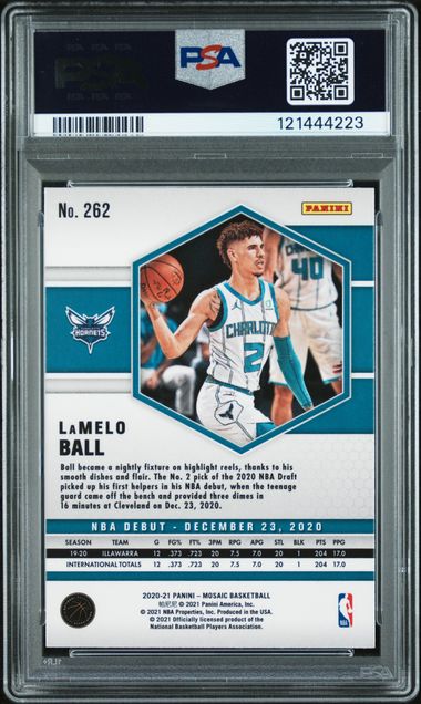 PSA 9 - Lamelo Ball 2020 Mosaic NBA Debut #262 - Basketball