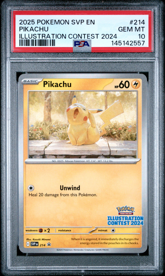 PSA 10 - Pikachu SVP214 2024 Illustration Contest Promo - Pokemon
