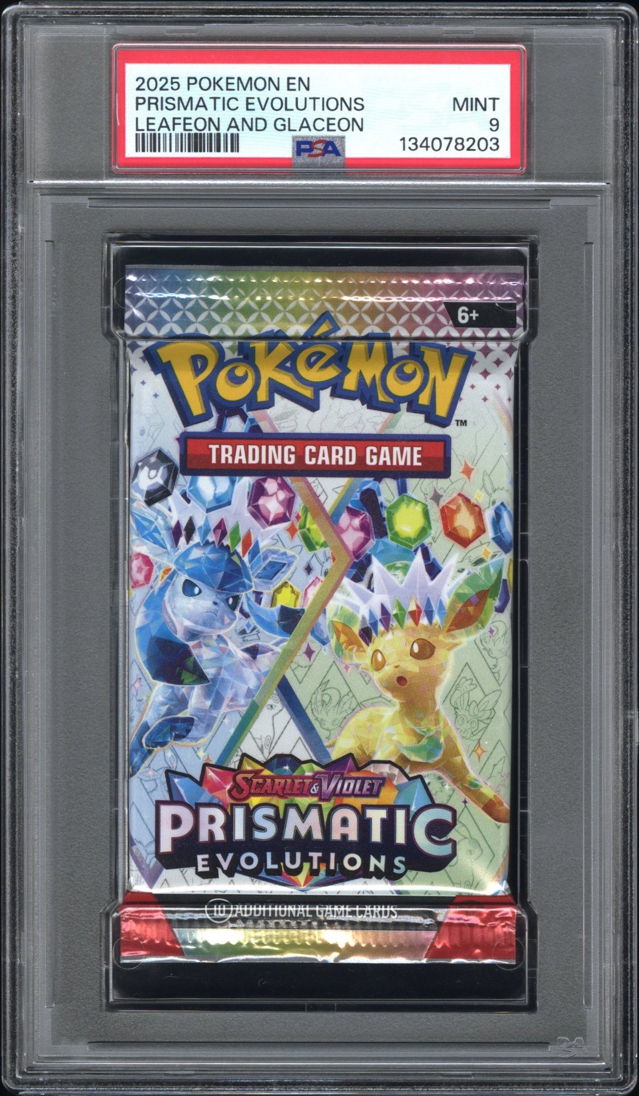 PSA 9 - Prismatic Evolutions (Glaceon Leafeon) Foil Pack - Pokemon