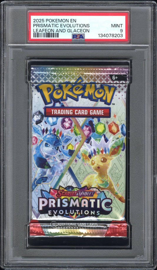 PSA 9 - Prismatic Evolutions (Glaceon Leafeon) Foil Pack - Pokemon