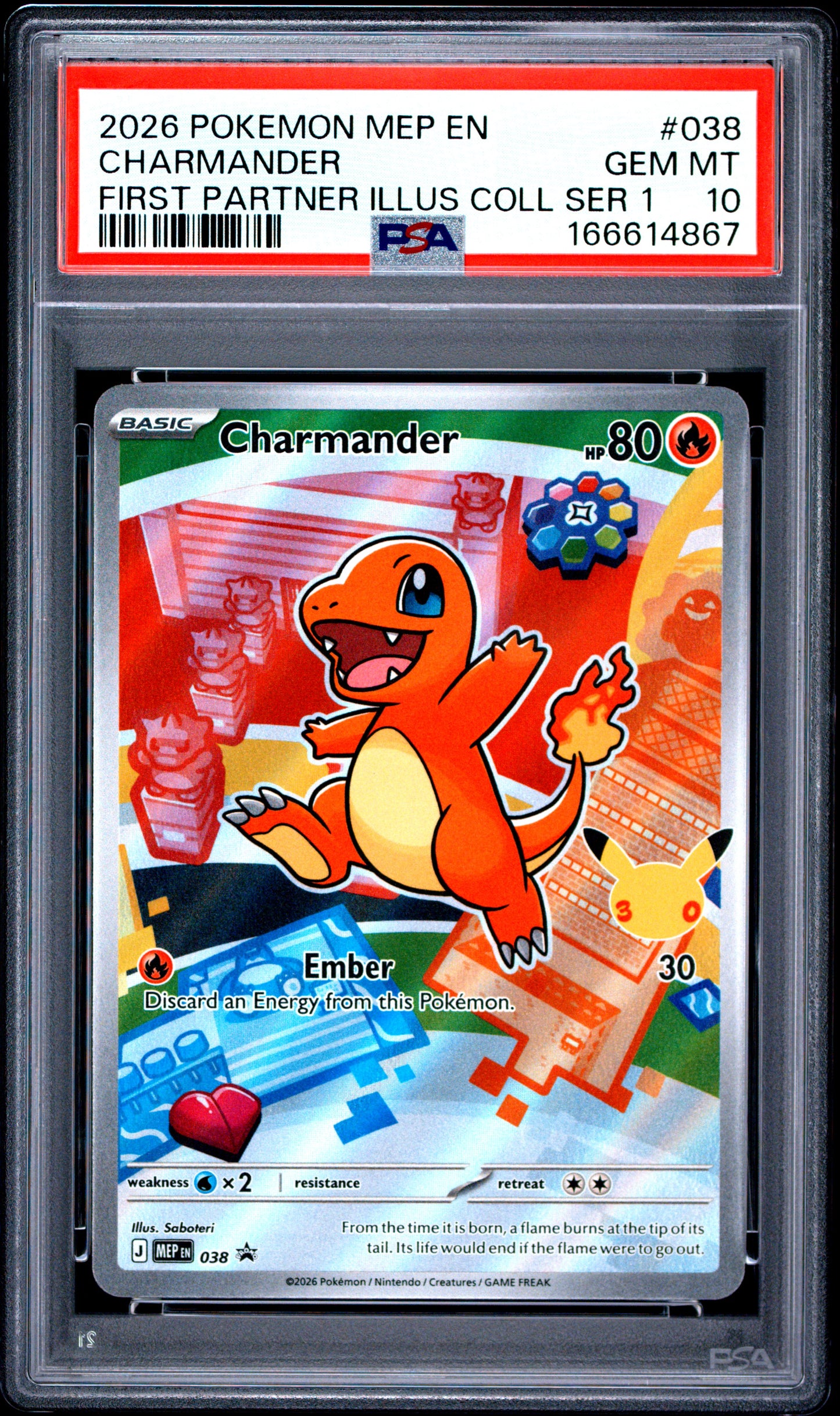 PSA 10 - Charmander MEP038 First Partner Illustration Promo x867 - Pokemon