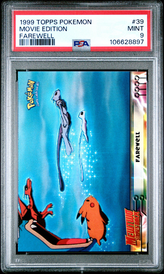 PSA 9 - Farewell Mew Pikachu Charizard #39 1999 TOPPS Movie Edition - Pokemon