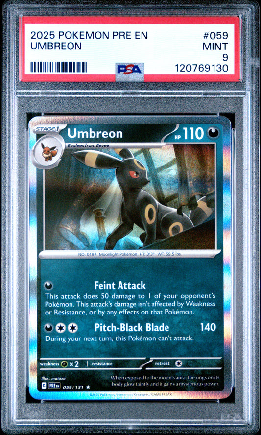 PSA 9 - Umbreon Holo 059/131 SV Prismatic Evolutions - Pokemon