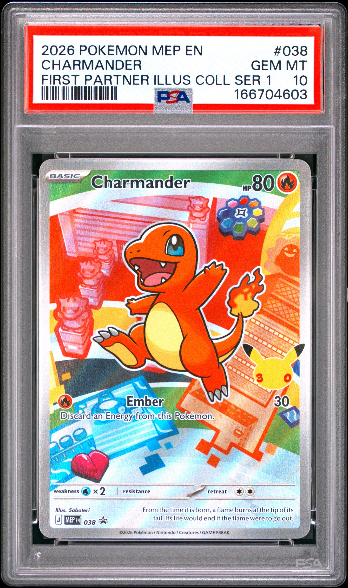 PSA 10 - Charmander MEP038 First Partner Illustration Coll. Promo x603 - Pokemon