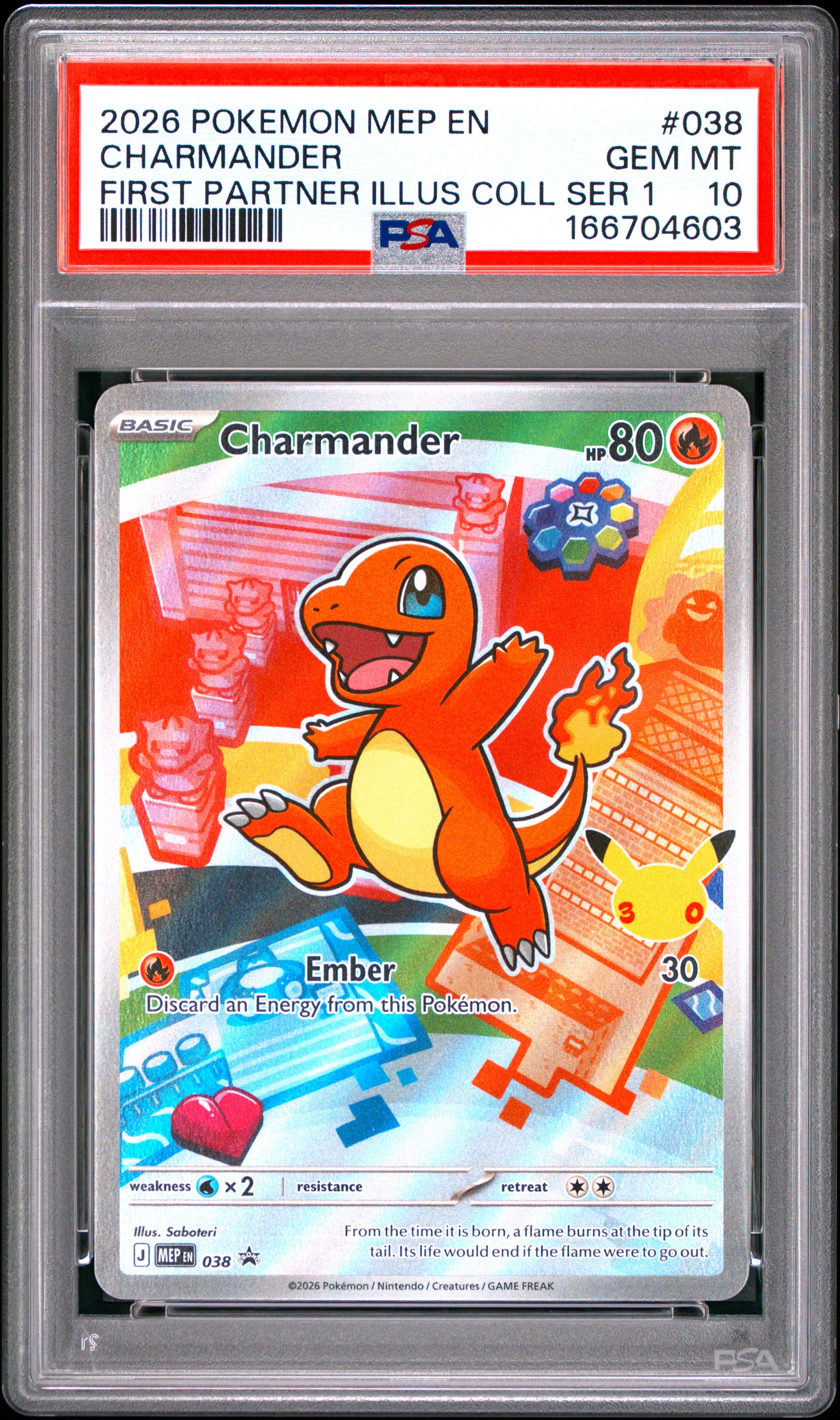 PSA 10 - Charmander MEP038 First Partner Illustration Coll. Promo x603 - Pokemon