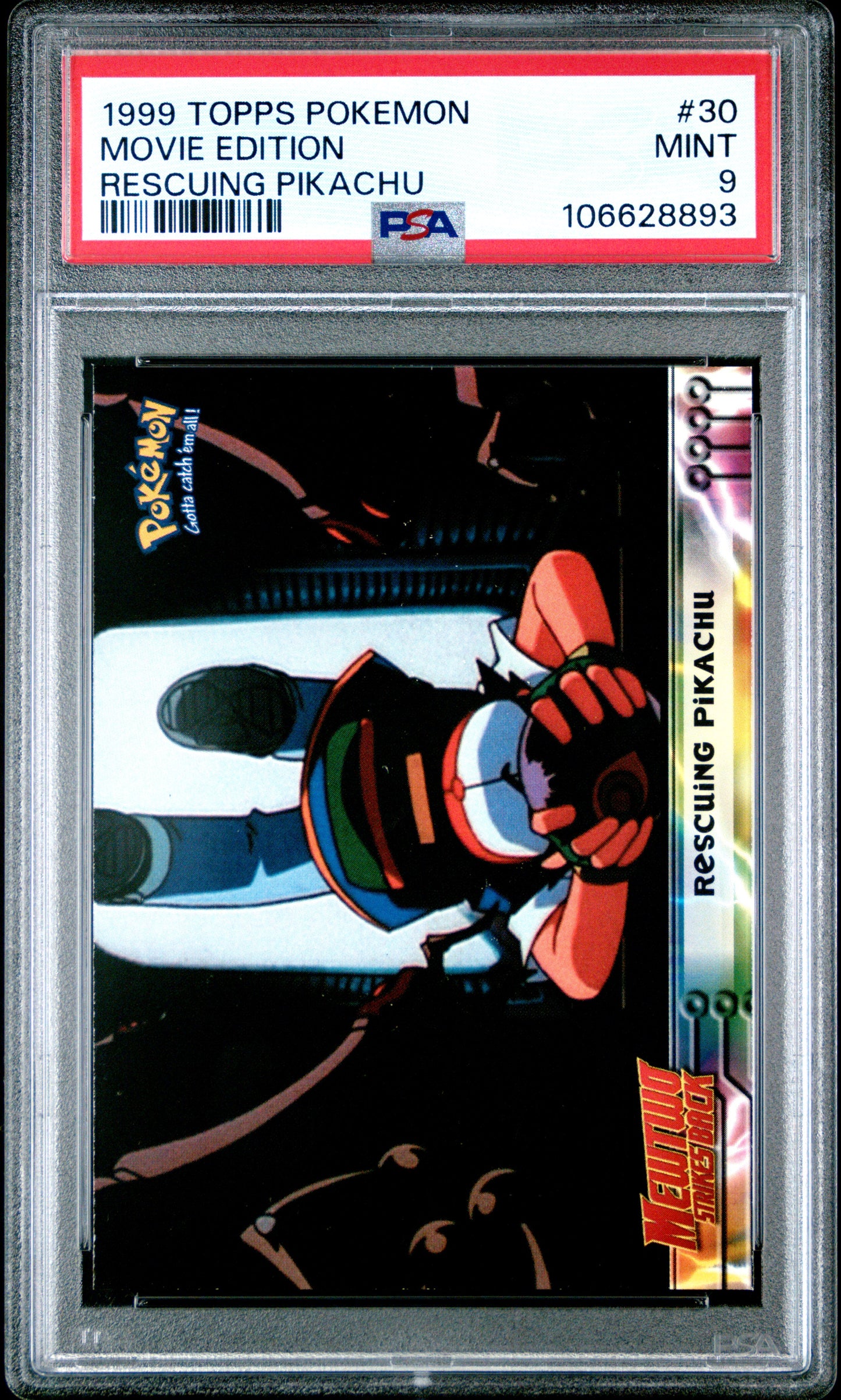 PSA 9 - Rescuing Pikachu #30 1999 TOPPS Movie Edition - Pokemon