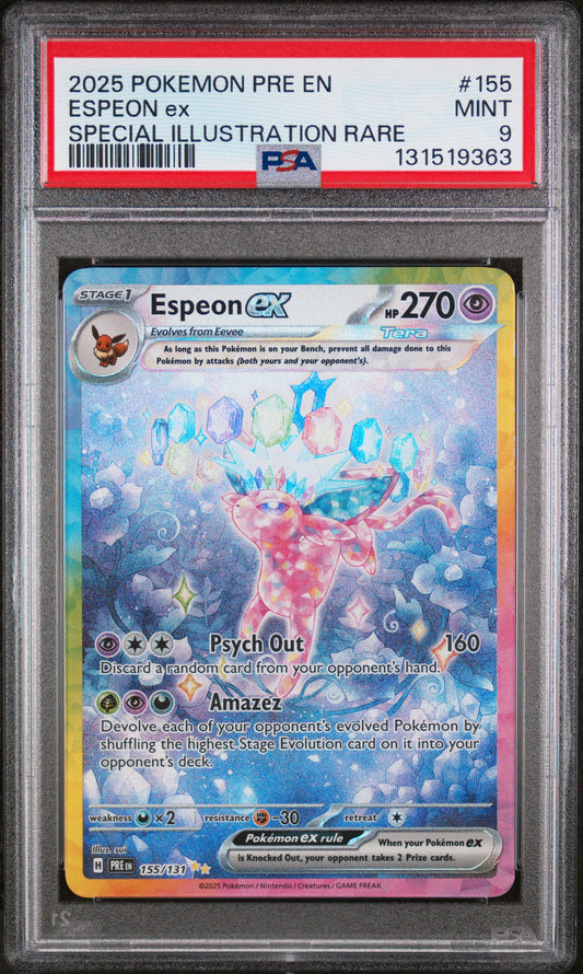 PSA 9 - Espeon ex 155/131 SIR SV Prismatic Evolution - Pokemon