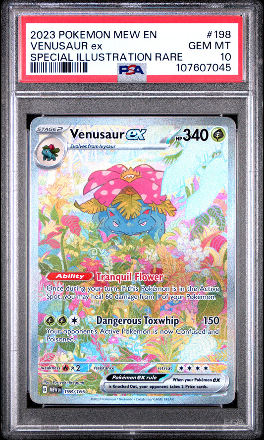 PSA 10 - Venusaur ex 198/165 SV MEW English 151 - Pokemon