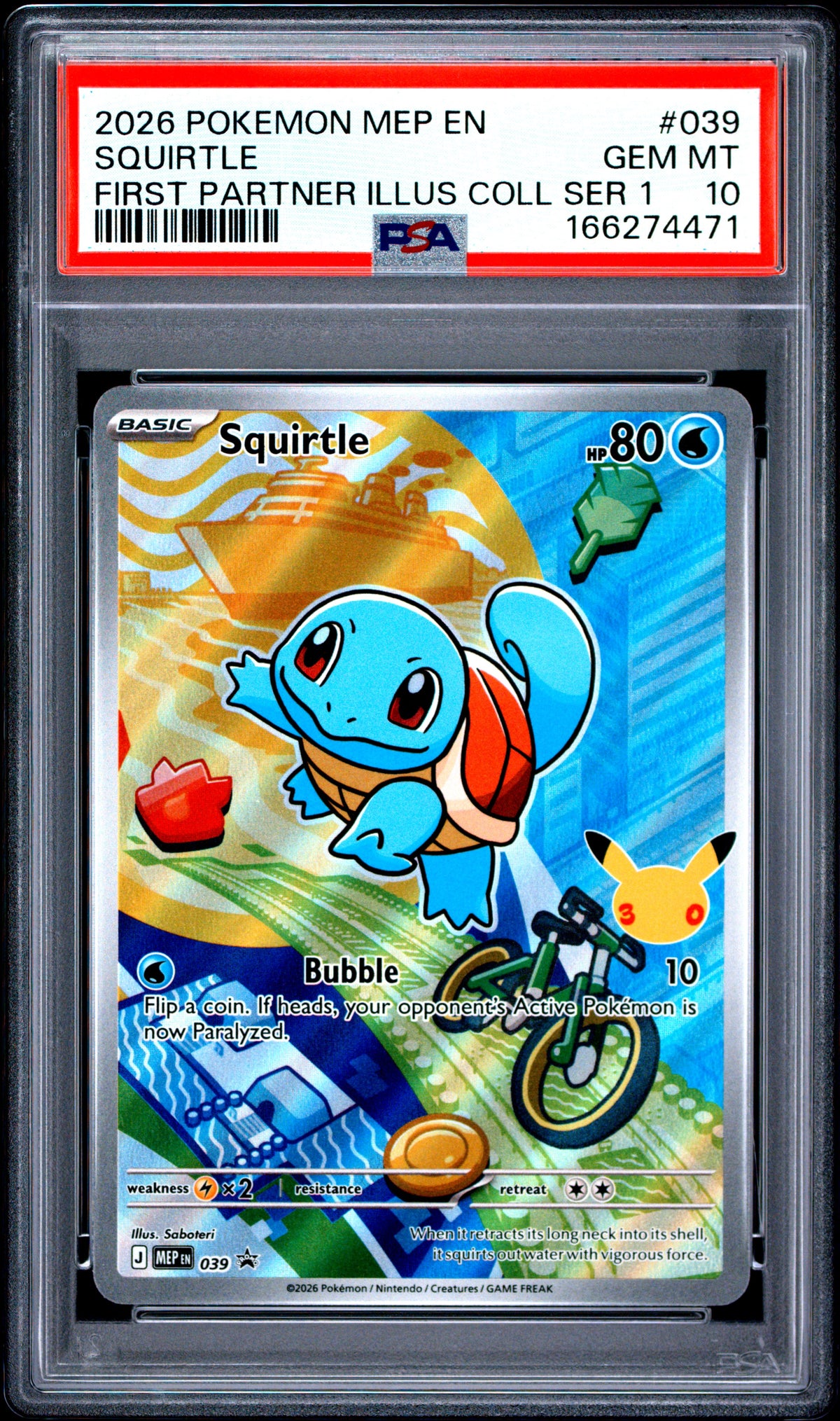 PSA 10 - Squirtle MEP039 First Partner Illustration Promo x471 - Pokemon