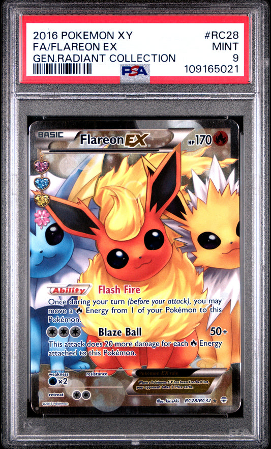 PSA 9 - Flareon EX RC28/RC32 XY Generations Radiant Collection - Pokemon