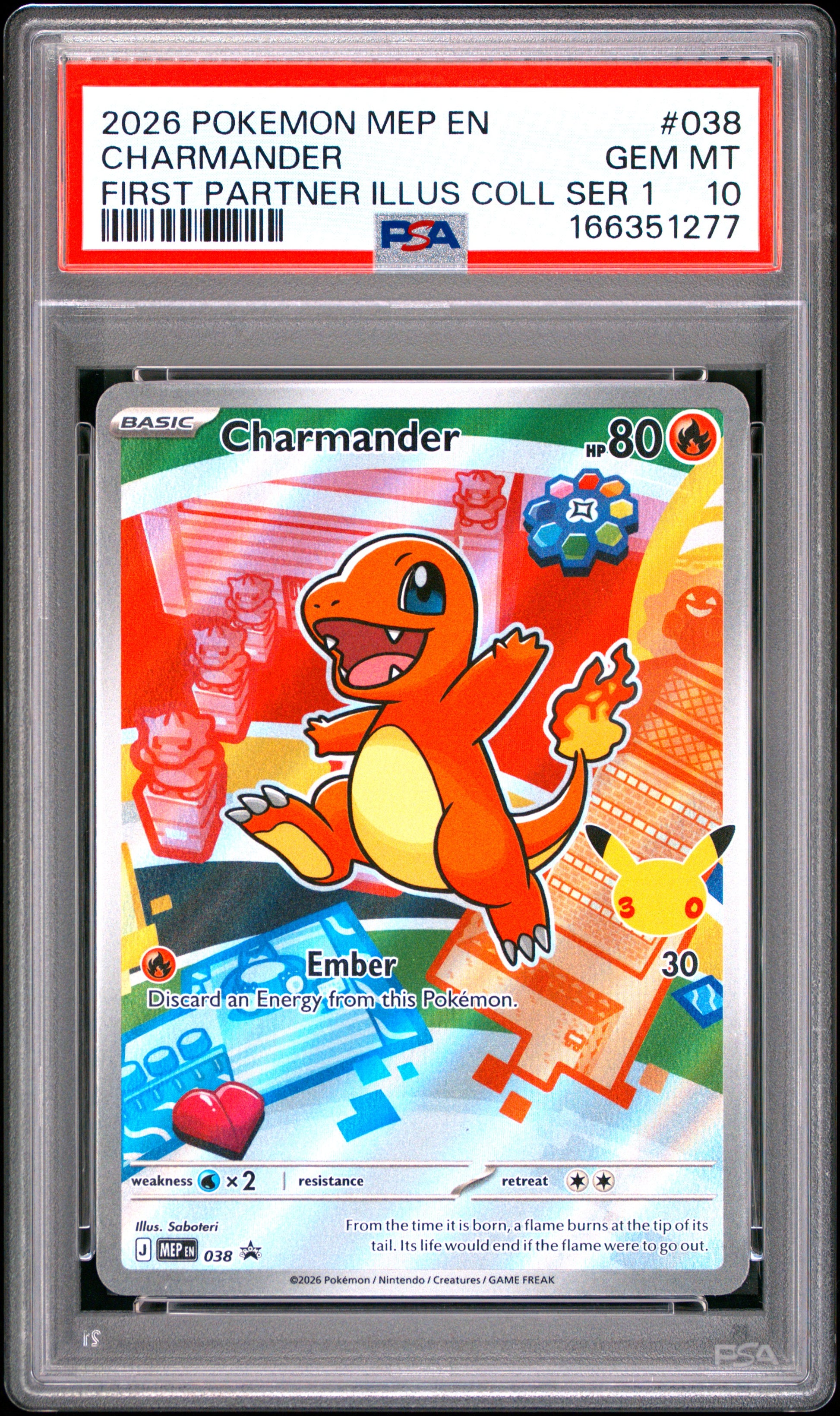 PSA 10 - Charmander MEP038 First Partner Ilustration Coll. x277 - Pokemon