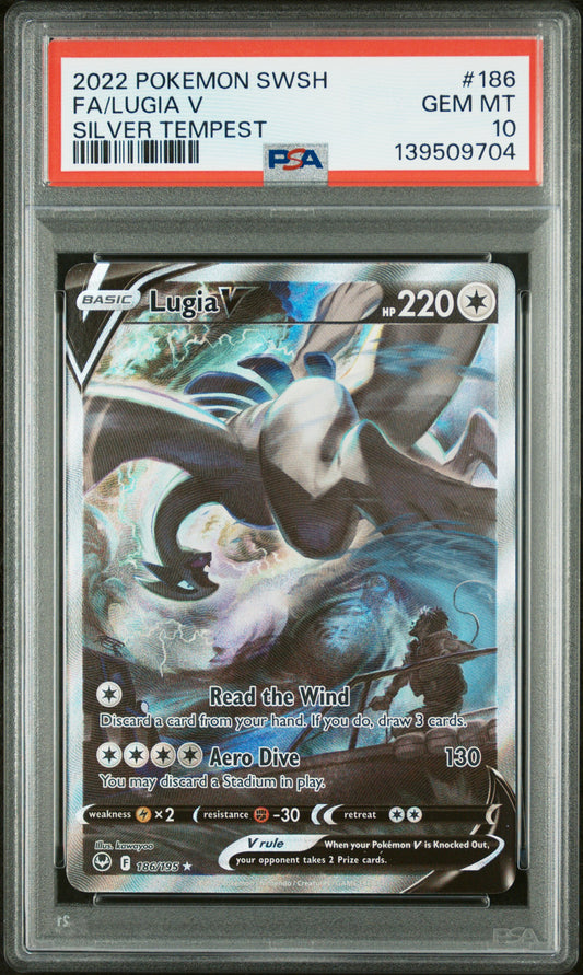 PSA 10 - Lugia V 186/195 SWSH Silver Tempest - Pokemon