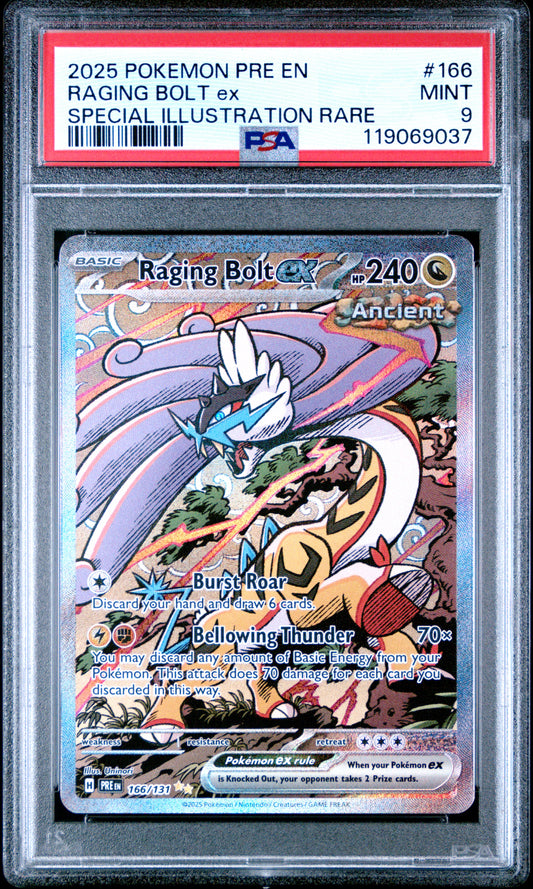 PSA 9 - Raging Bolt ex 166/131 SIR SV Prismatic Evolutions - Pokemon