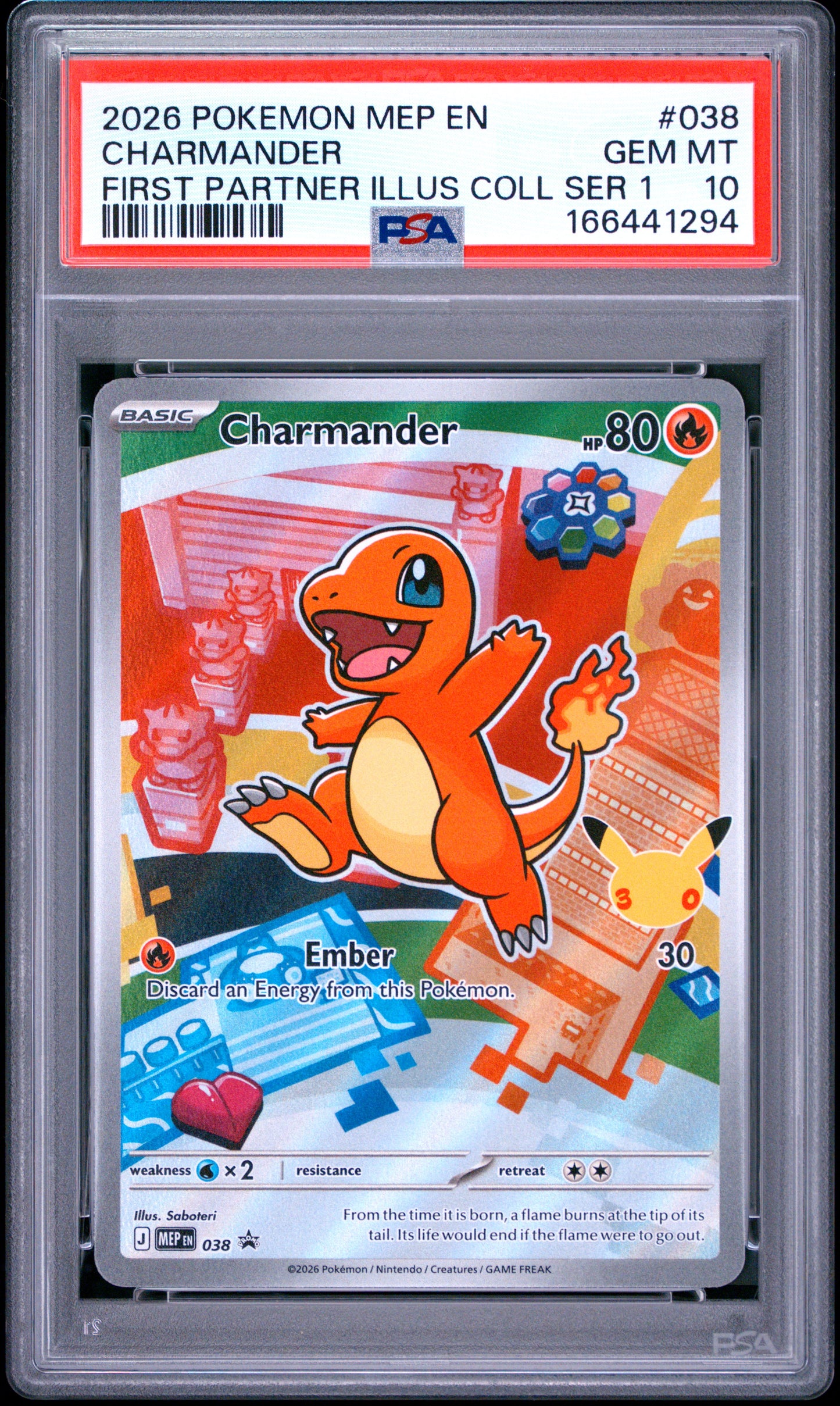 PSA 10 - Charmander MEP038 First Partner Ilustration Coll. x294 - Pokemon