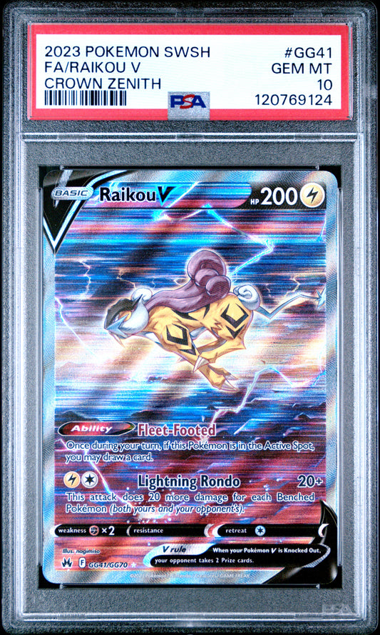 PSA 10 - Raikou V GG41/GG70 SWSH Crown Zenith - Pokemon