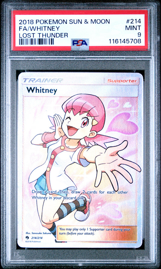 PSA 9 - Whitney 214/214 S&M Lost Thunder - Pokemon