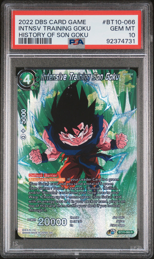 PSA 10 - Intensive Training Son Goku Bt10-066 History of Goku - DBS