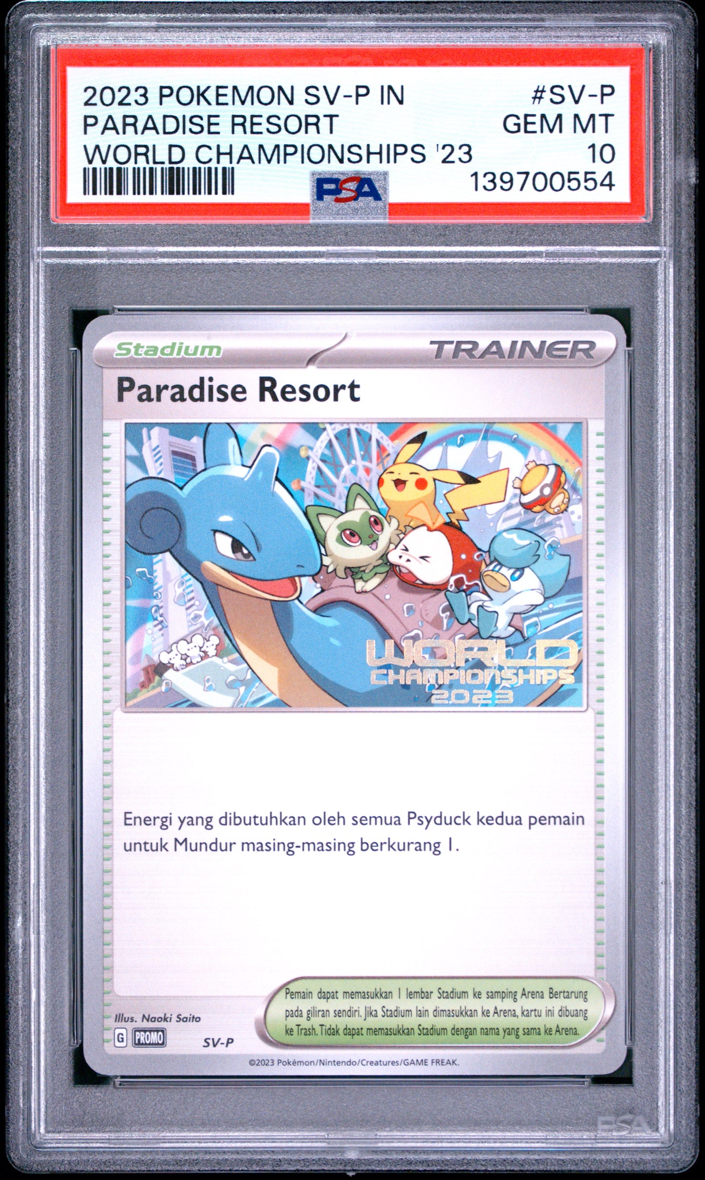 PSA 10 - Paradise Resort SV-P Indonesian World Championships '23 x554 - Pokemon