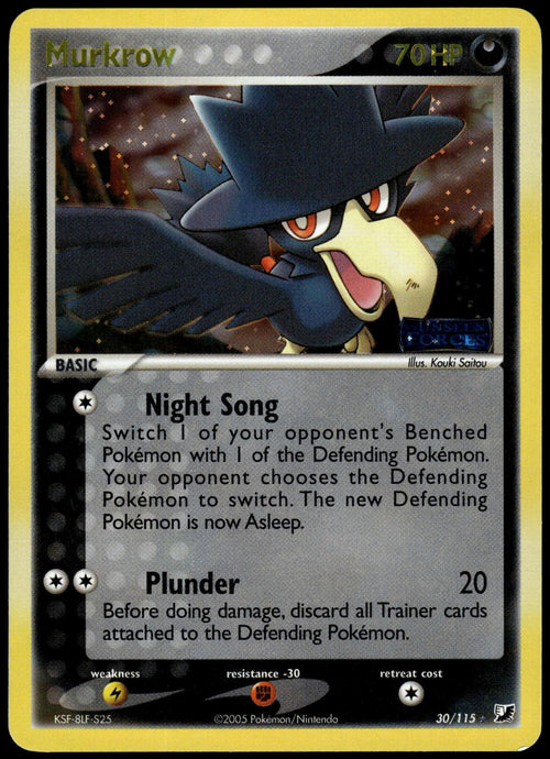 Murkrow Reverse Holo 30/115 Unseen Forces Pokemon [JEC] [NM]
