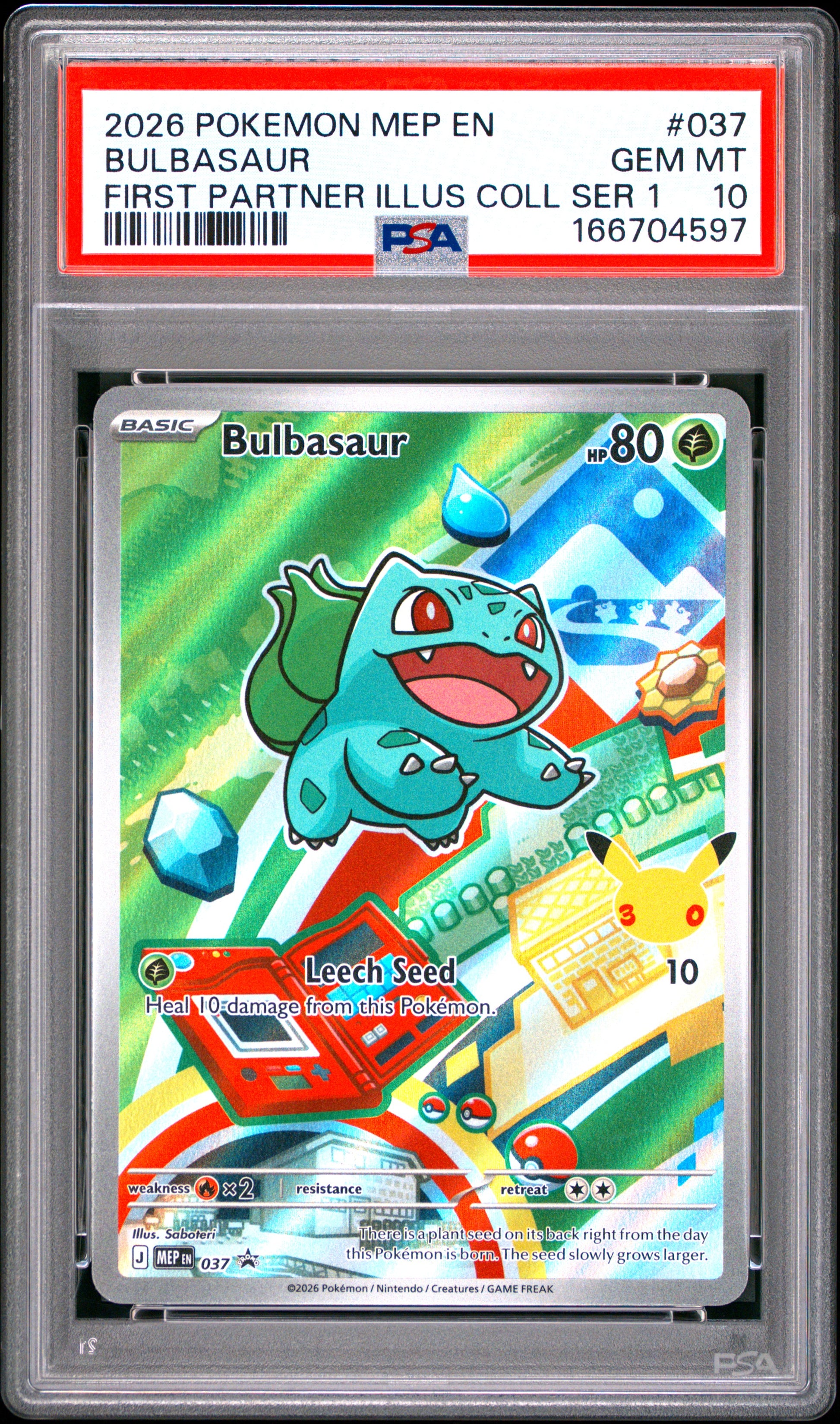 PSA 10 - Bulbasaur MEP037 First Partner Illustration Coll. Promo x597 - Pokemon