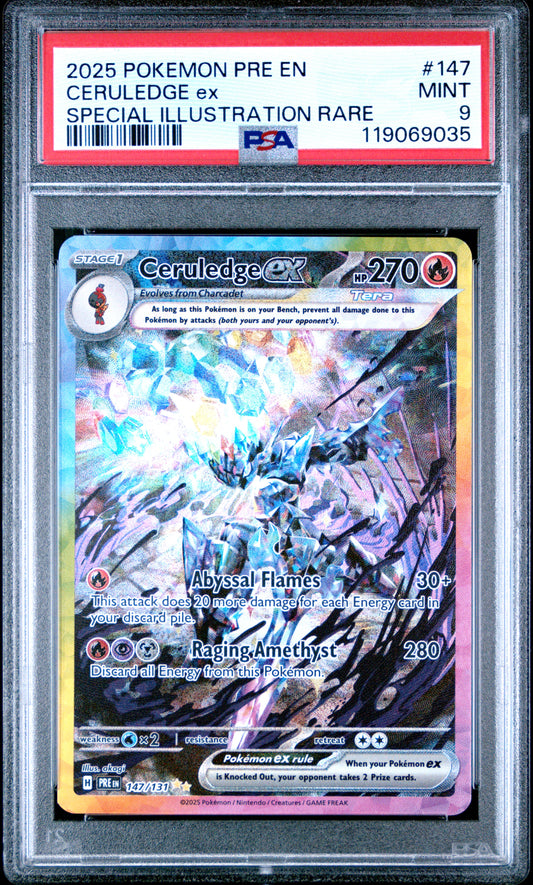 PSA 9 - Ceruledge ex 147/131 SIR SV Prismatic Evolutions - Pokemon