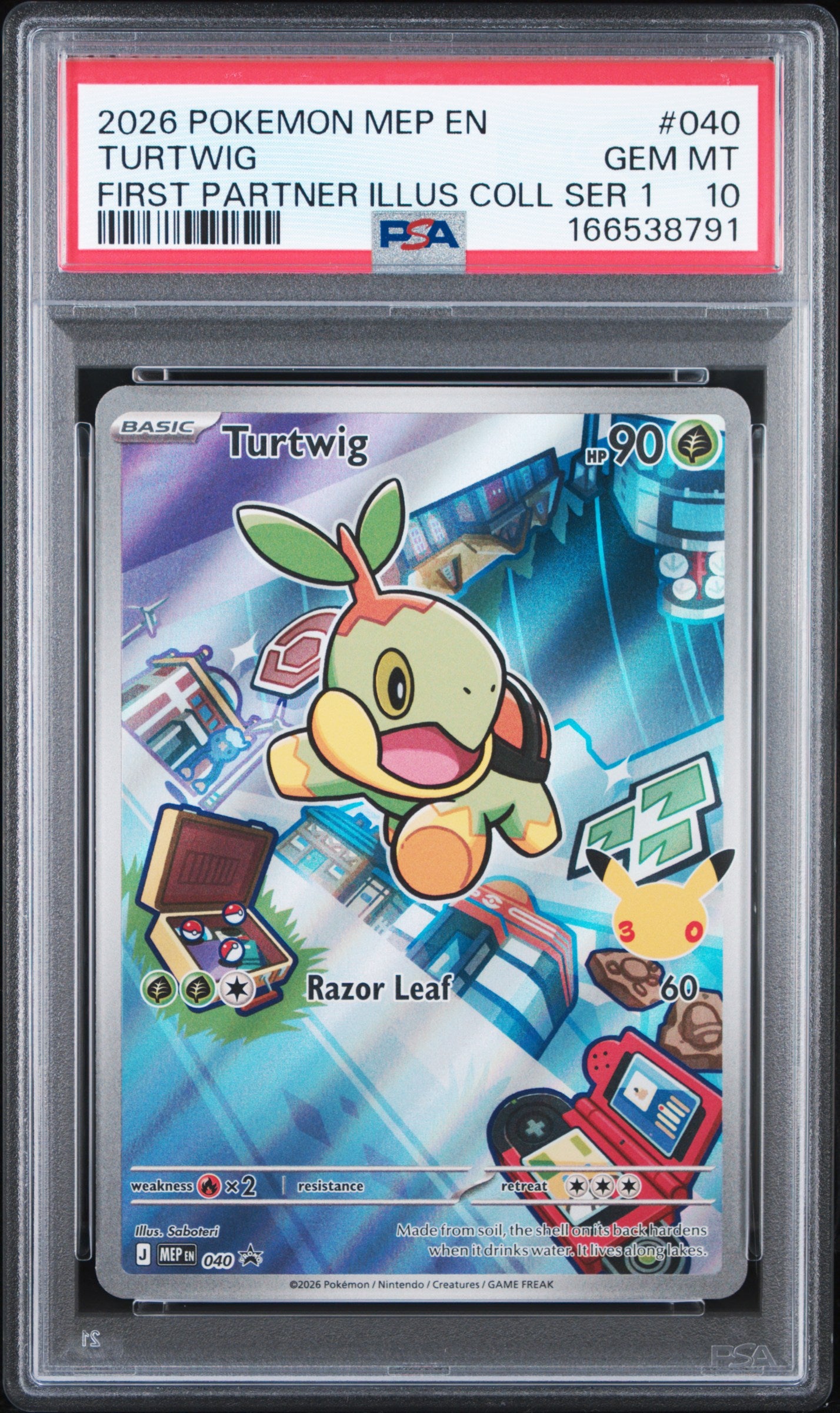 PSA 10 - Turtwig MEP040 First Partner Ilustration Coll. x791 - Pokemon