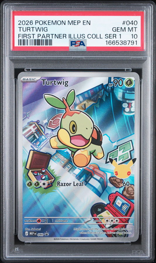 PSA 10 - Turtwig MEP040 First Partner Ilustration Coll. x791 - Pokemon