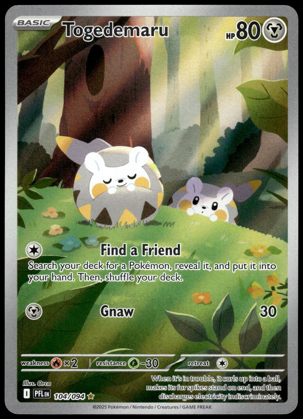 Togedemaru 104/094 IR MEG Phantasmal Flames Pokemon [NM] (1)