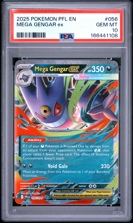 PSA 10 - Mega Gengar ex 056/094 ME Phantasmal Flames x108 - Pokemon
