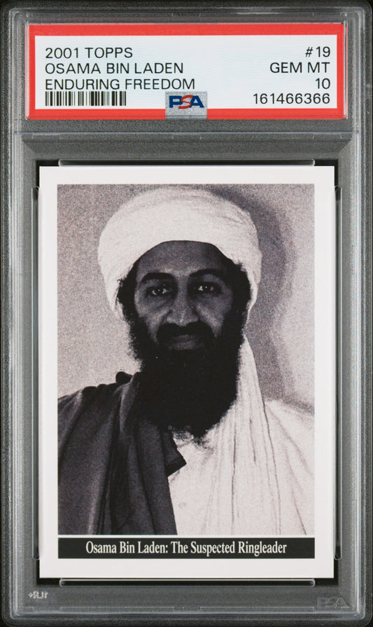 PSA 10 - Osama Bin Laden #19 2001 TOPPS Enduring Freedom x367