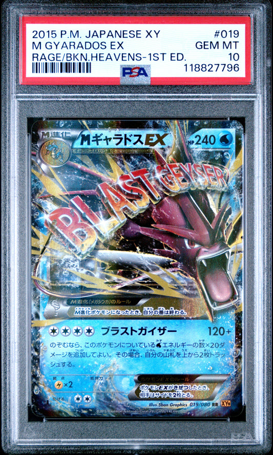 PSA 10 - Mega Gyarados EX 019/080 XY9 Rage of the Broken Heavens 1st Ed - Pokemon