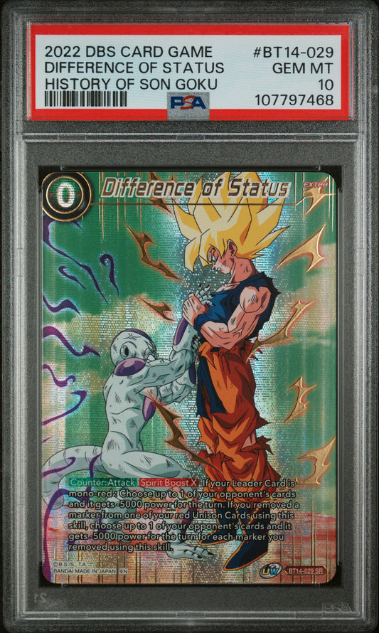 PSA 10 - Difference of Status BT14-029 History of Goku - DBS