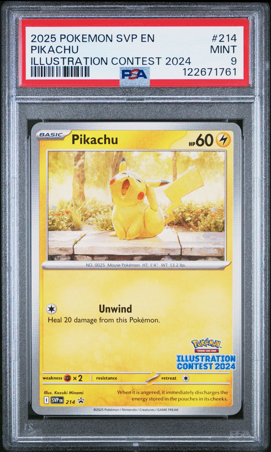 PSA 9 - Pikachu SVP214 2024 Illustration Contest Promo - Pokemon