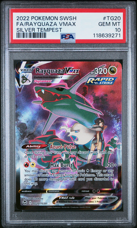 PSA 10 - Rayquaza VMAX TG20/TG30 SWSH Silver Tempest - Pokemon