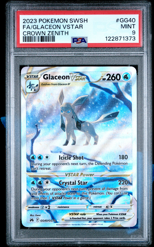PSA 9 - Glaceon VSTAR GG40/GG70 SWSH Crown Zenith - Pokemon