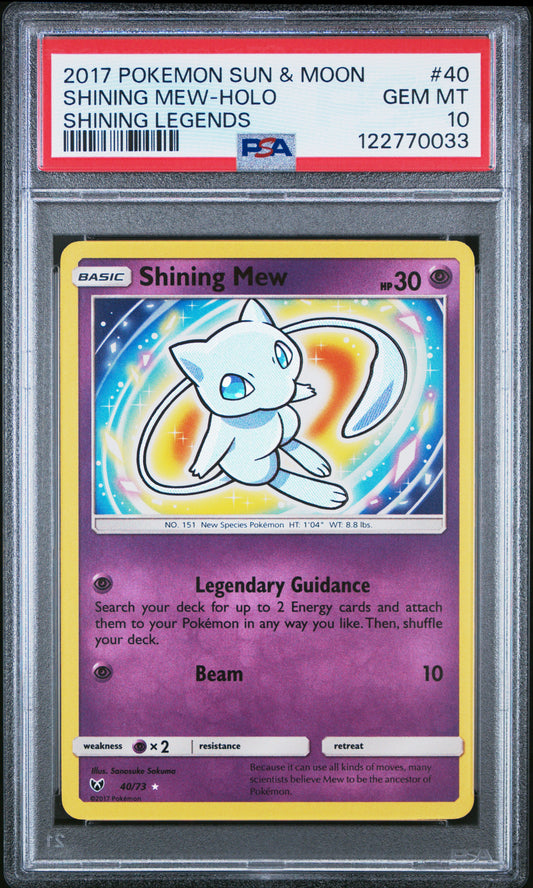 PSA 10 - Shining Mew 40/73 Sun & Moon Shining Legends - Pokemon