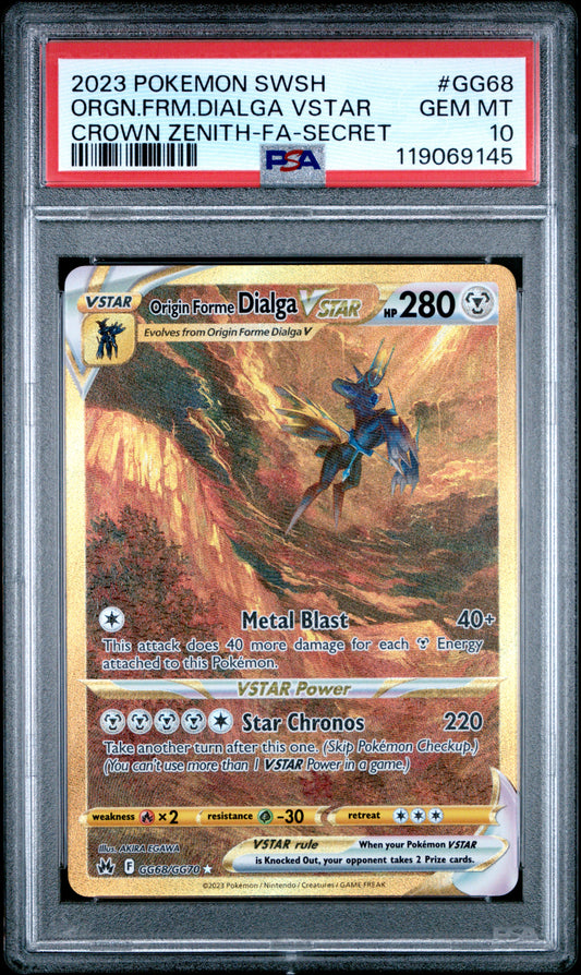 PSA 10 - Origin Forme Dialga VSTAR GG68/GG70 SWSH Crown Zenith - Pokemon