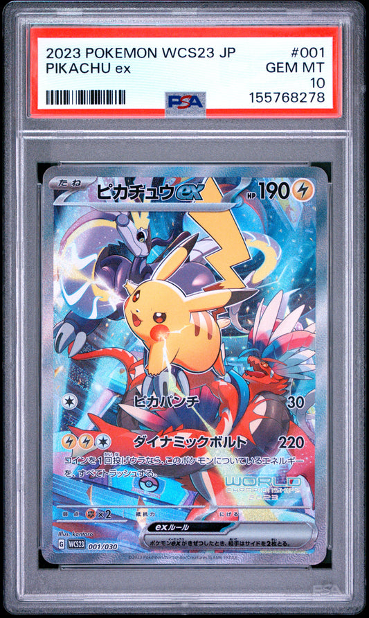 PSA 10 - Pikachu ex 001/030 Yokohoma 2023 World Championship Deck x278 - Pokemon