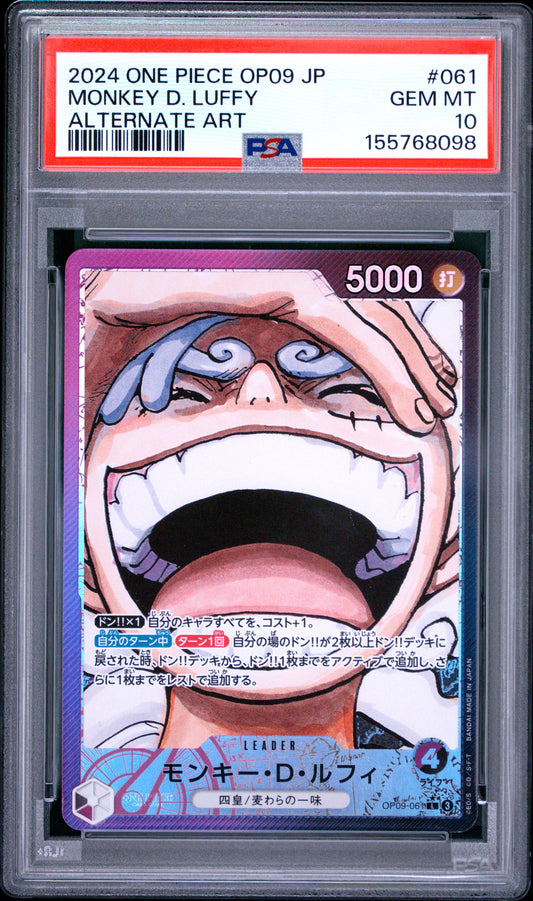 PSA 10 - Monkey D. Luffy OP09-061 Alternate Art JPN x098 - One Piece