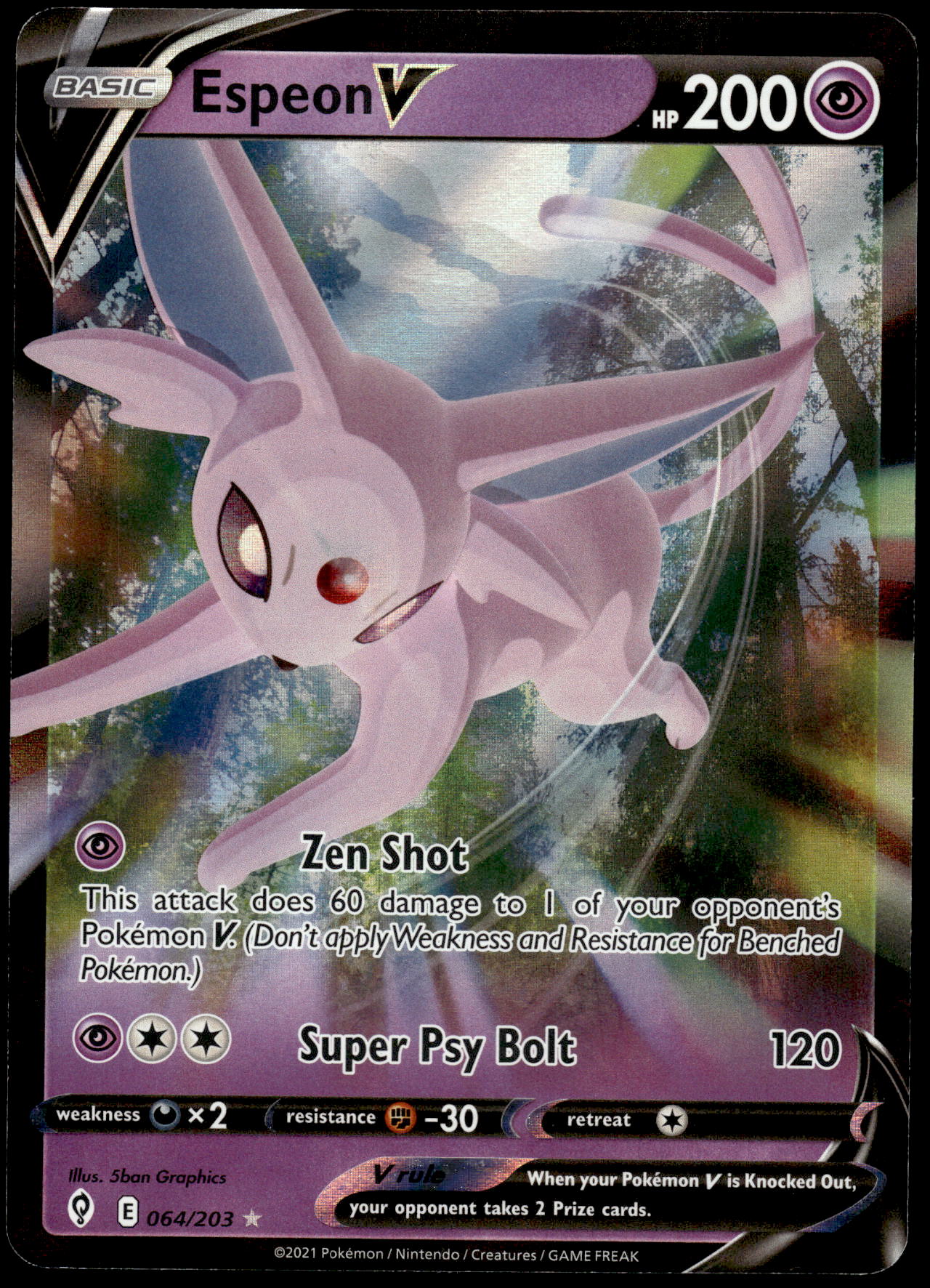 Espeon V 064/203 SWSH Evolving Skies Pokemon [NM]