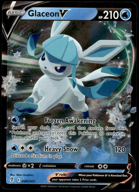 Glaceon V 040/203 SWSH Evolving Skies Pokemon [NM]